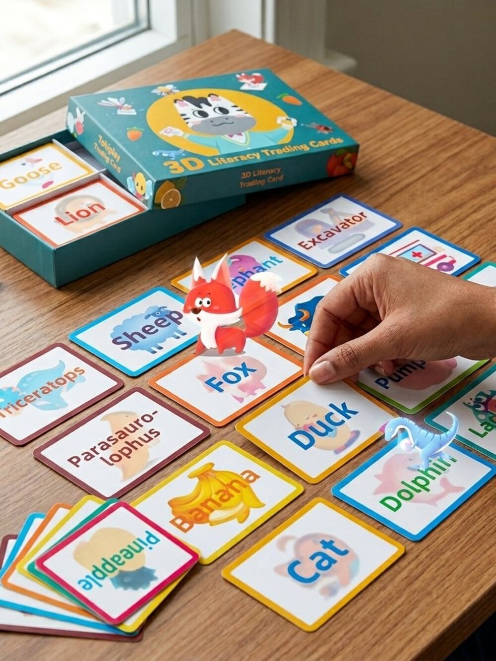 100pc 3D Animal Flash Cards, Montessori AR Learning Toy - Picture 1 of 13